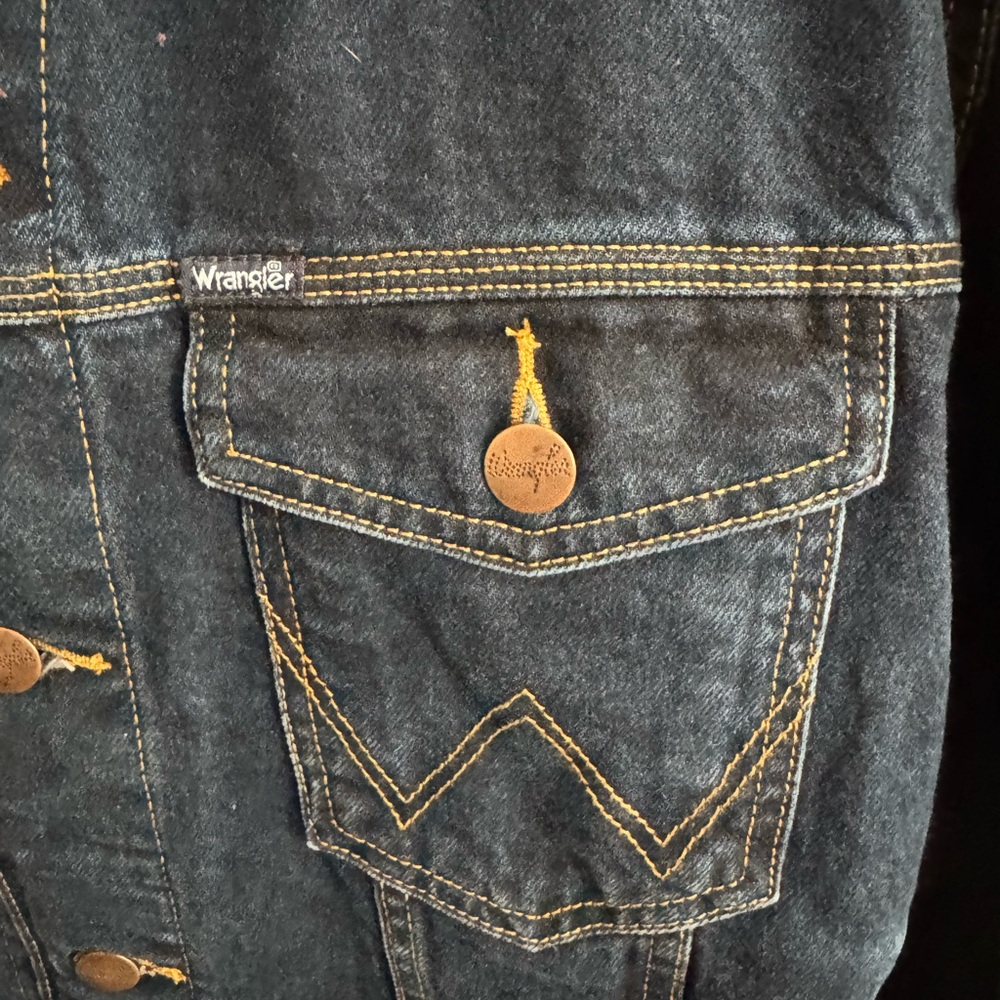 Wrangler Vintage Men's Dark Blue Denim Jacket - Picture 4 of 8